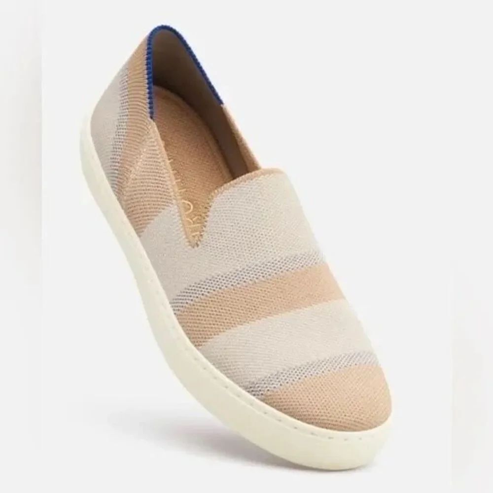 Rothy’s The Birch Stripe Slip On Recycled Casual Comfort Sneakers Sz 9